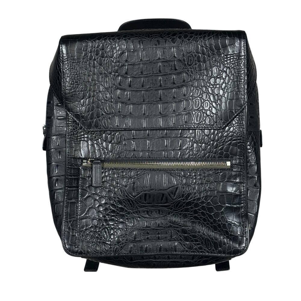 URI MINKOFF ALLIGATOR PATTERN LEATHER BACKPACK